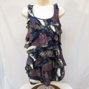 Motherhood Maternity Top Tank Top Ruffle Front Sleeveless Shirt Size S